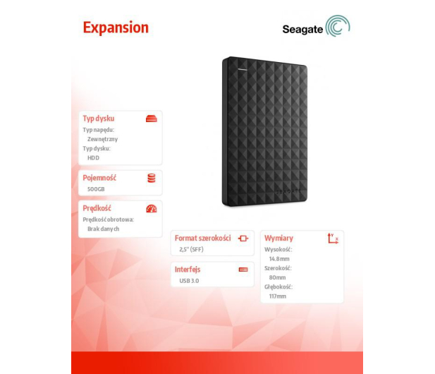 Seagate Expansion Portable 500GB USB 3.0 - 236492 - zdjęcie 5
